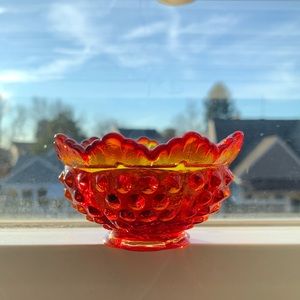 Fenton amberina fairy lamp base